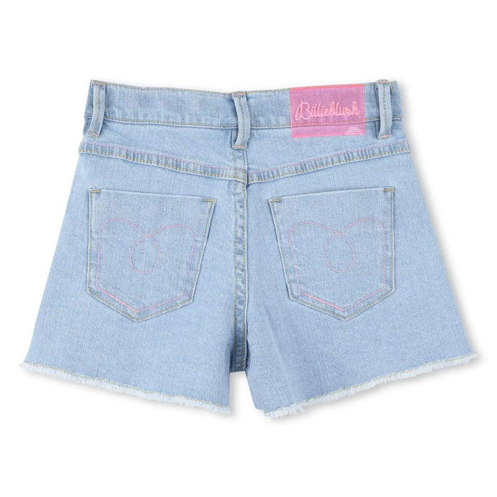 Back of the Billieblush sequin denim shorts.