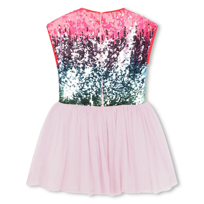 Back view of the Billieblush girl's sequin dress.