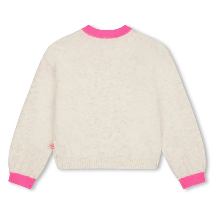 Back view of the Billieblush cream sequin heart sweater.