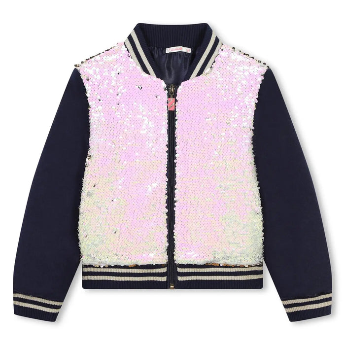 Billieblush jacket with pink and gold reversible sequins.