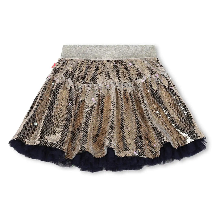 Back view of the Billieblush sequin skirt.