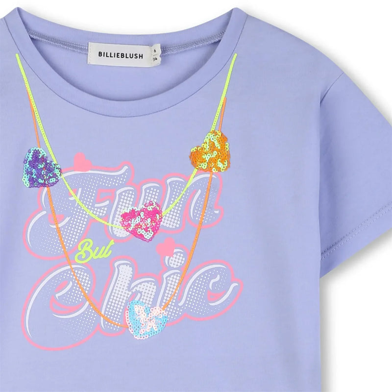 Closer view of the Billieblush sequin t-shirt.