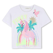 Billieblush girl's flamingo t-shirt - u21940.