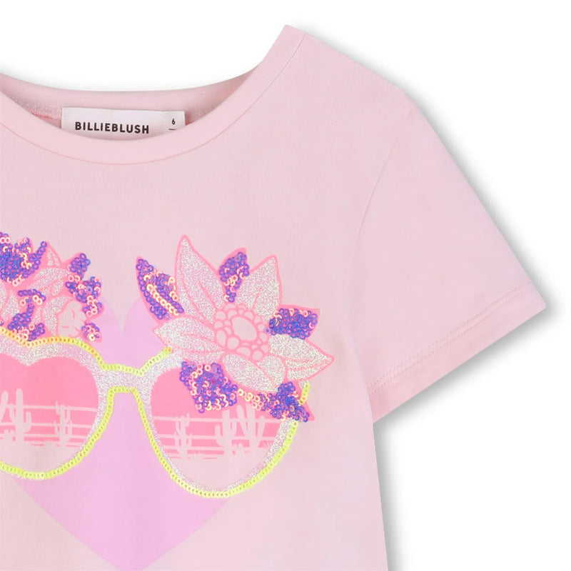 Closer view of the Billieblush sequin t-shirt.