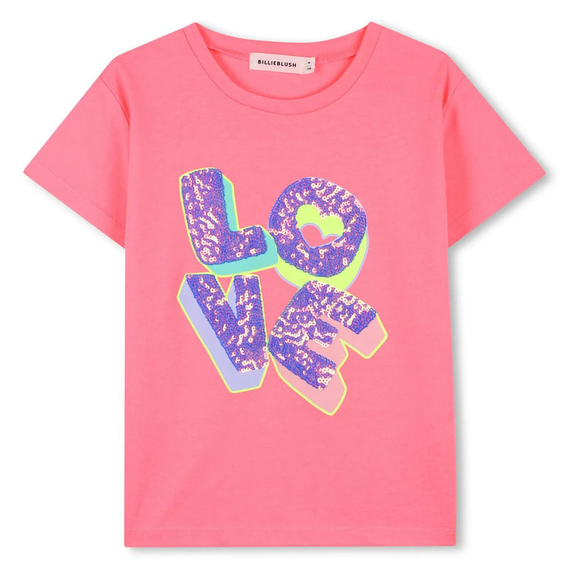 Billieblush fuchsia sequin t-shirt - u21957.