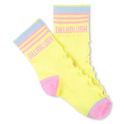 Pair of bright yellow Billieblush socks.