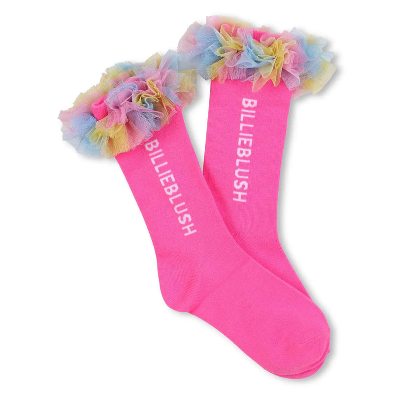 Billieblush girl's pink tulle socks - u21518.