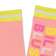 Billieblush socks with bold colourful logo.