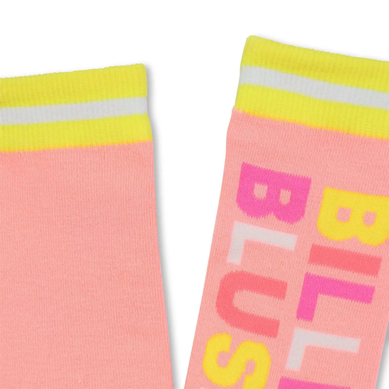Billieblush socks with bold colourful logo.