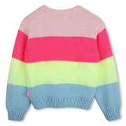 Rear view of the Billieblush striped jumper.