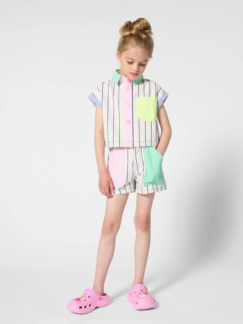 Closer look at the Billieblush striped shorts.