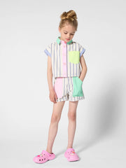 Girl wearing the Billieblush striped shorts.
