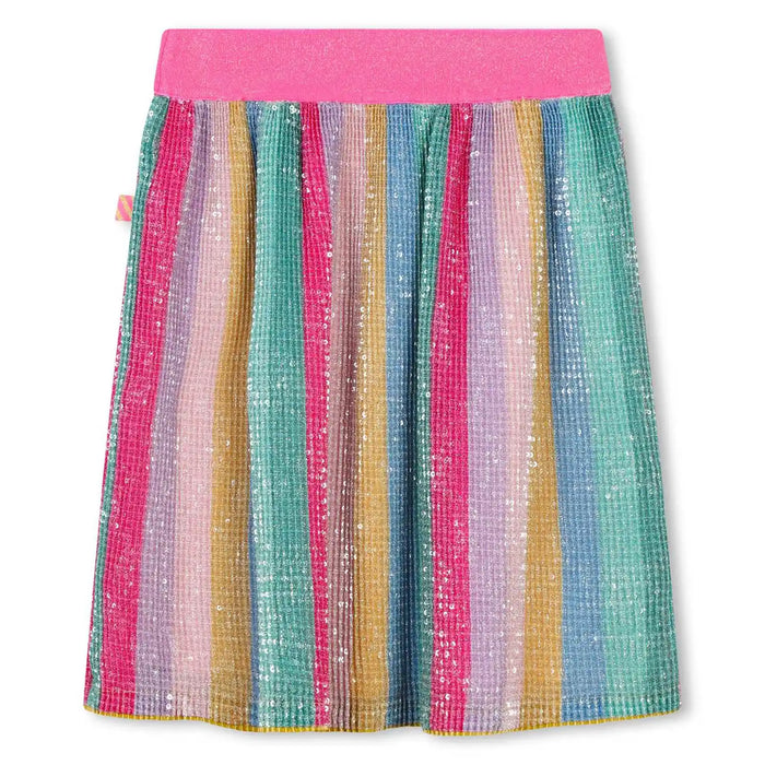 Back view of the Billieblush striped skirt.