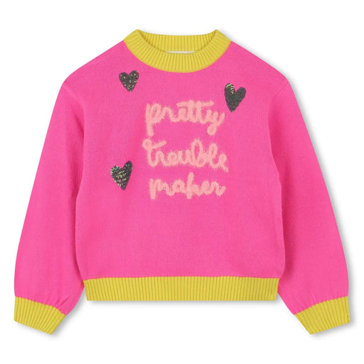 Billieblush girl's pink jumper - u21378.