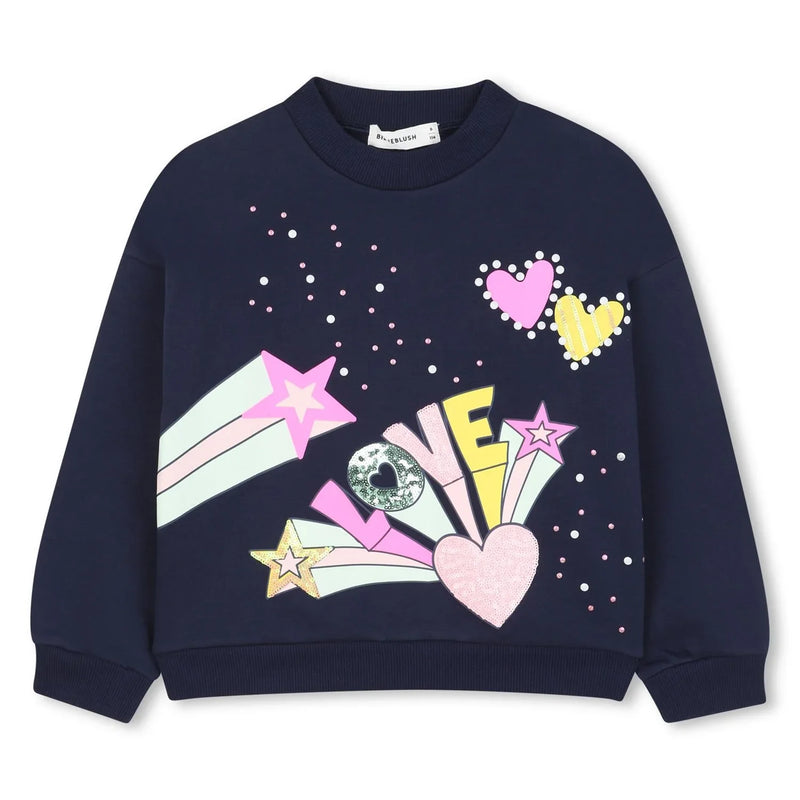 Billieblush navy sweatshirt - u21603.