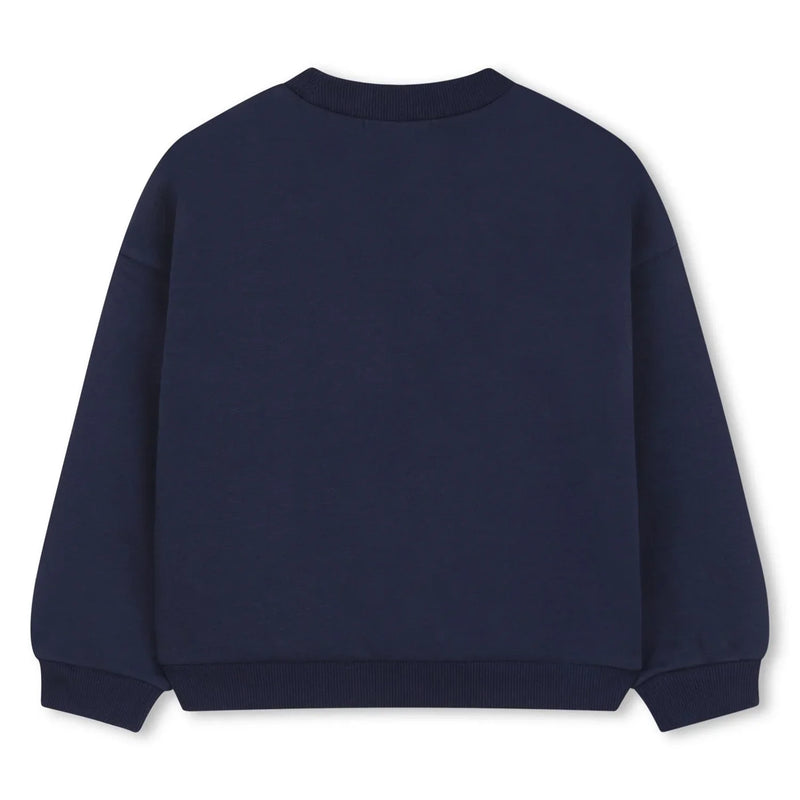 Back of the Billieblush navy sweatshirt.