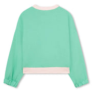Back of the Billieblush green sweatshirt.
