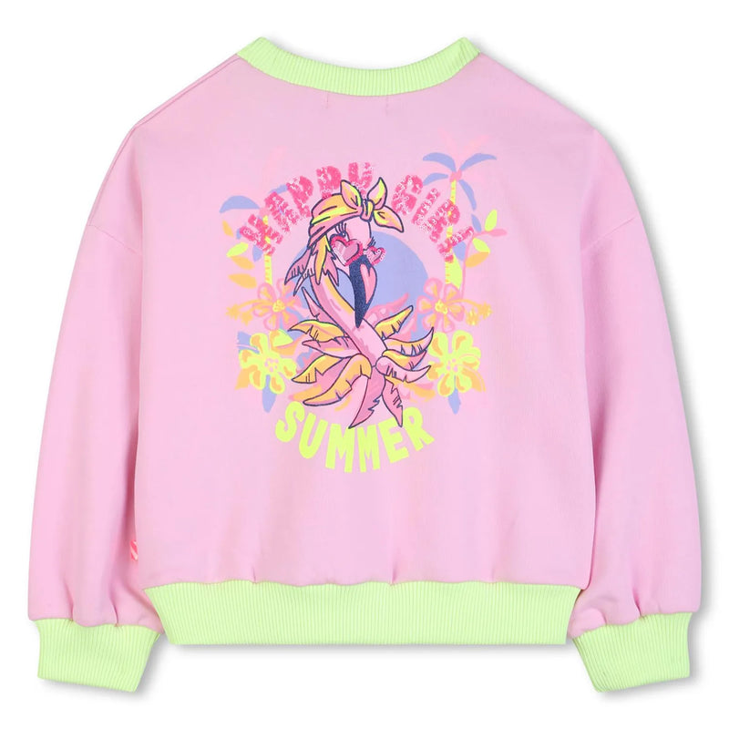 Billieblush sweatshirt with flamingo print on the back.