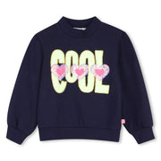 Billieblush girl's navy sweatshirt - u22398.