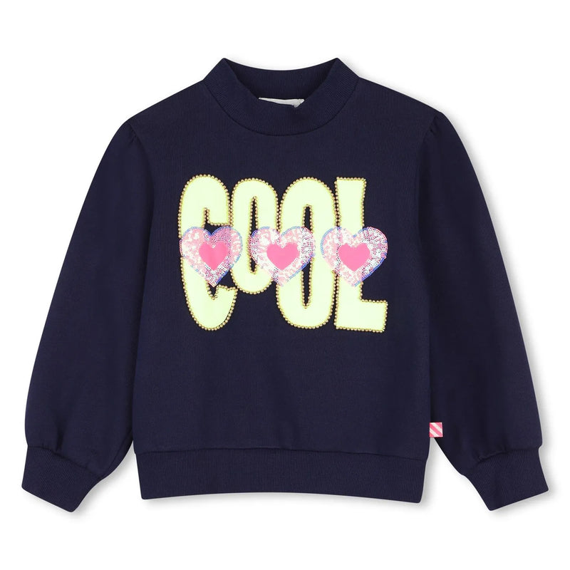 Billieblush girl's navy sweatshirt - u22398.