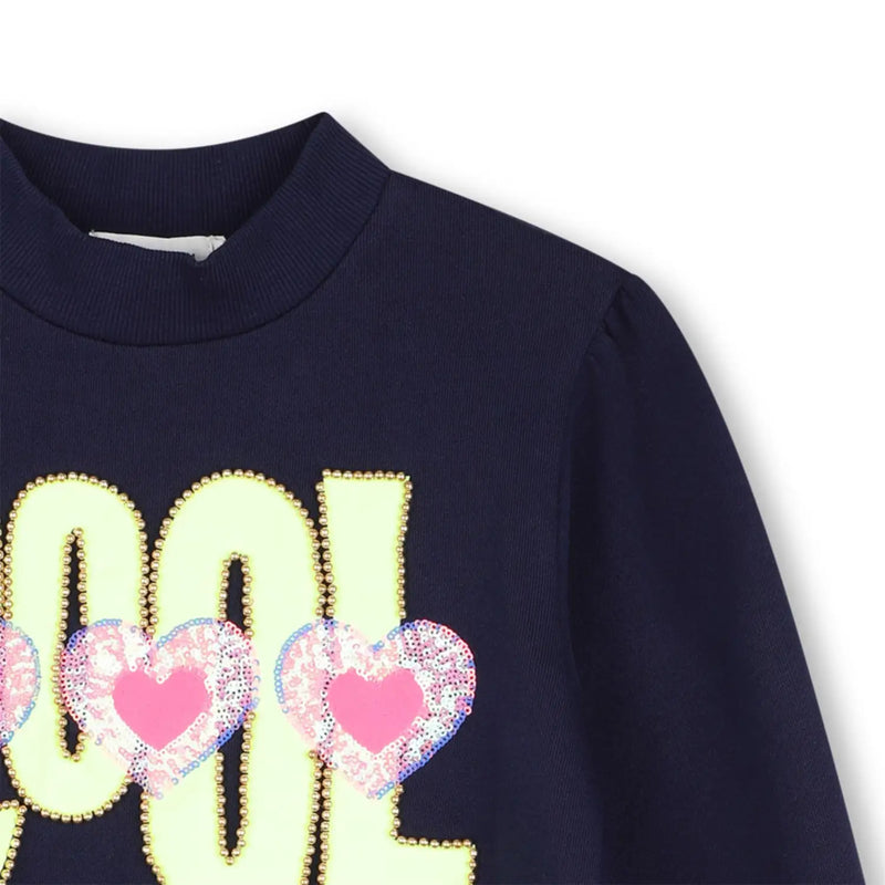 Closer view of the Billieblush sweatshirt.