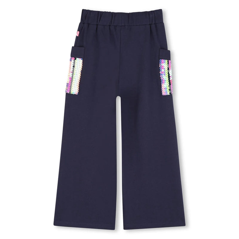 Back of the Billieblush navy track bottoms.