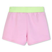 Back of the Billieblush pink track shorts.