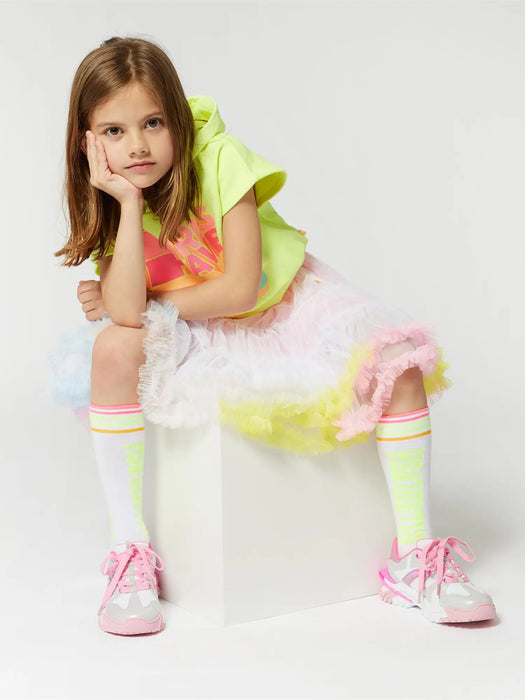 Girl modelling the Billieblush tulle skirt.