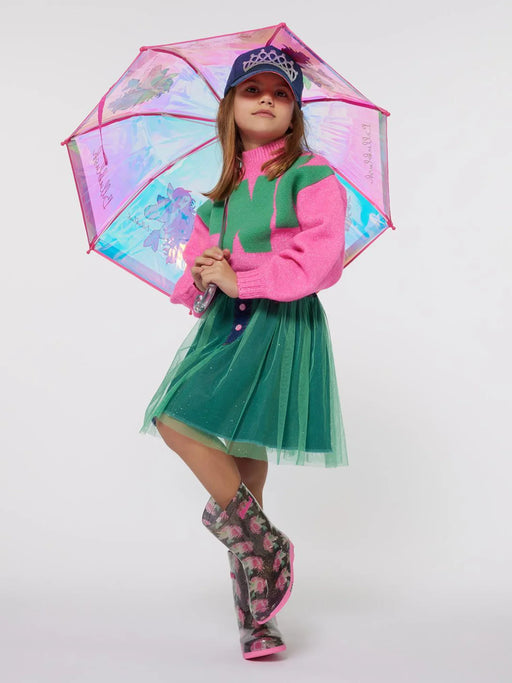 Girl modelling the Billieblush umbrella.