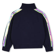 Back of the Billieblush navy sequin sleeve sweatshirt.