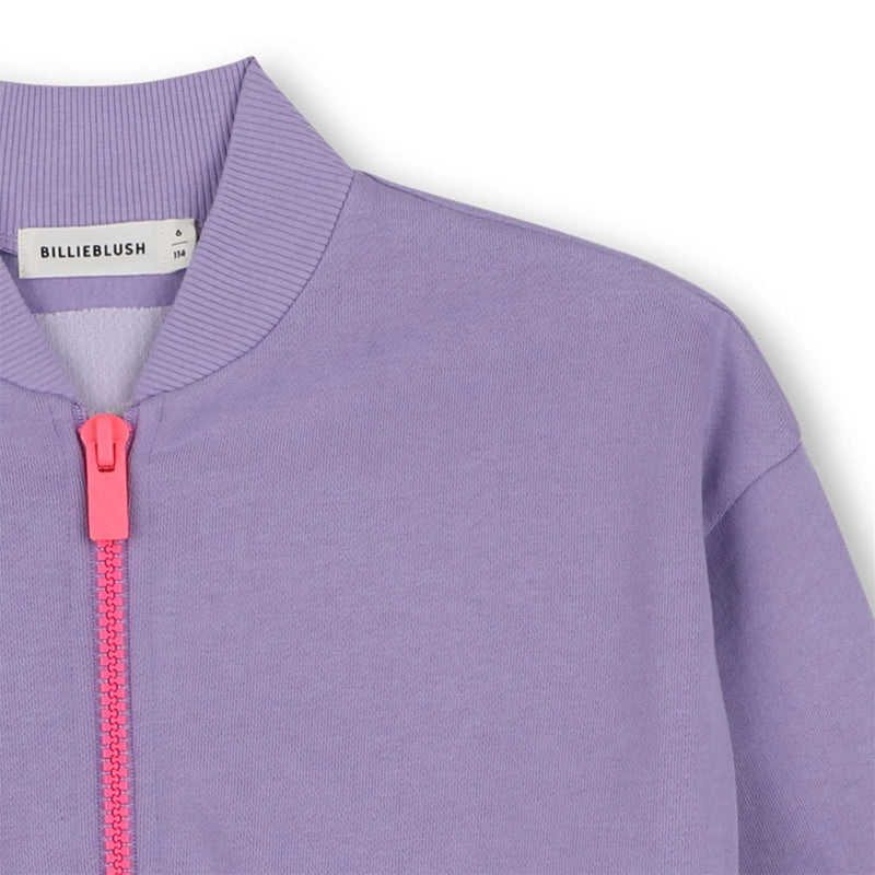 Closer look at the Billieblush zip up sweatshirt.