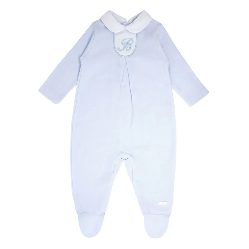 Blues Baby boy's blue embroidered babygrow - bb0035.