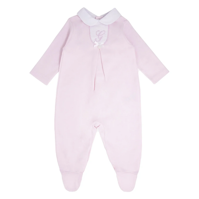 Blues Baby pink embroidered babygrow - bb0039.
