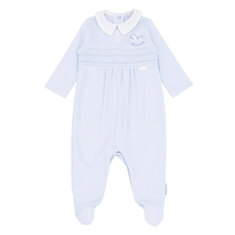 Blues Baby boy's blue smocked babygrow - bb1740.