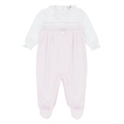 Blues Baby girl's pink smocked babygrow - bb1807.