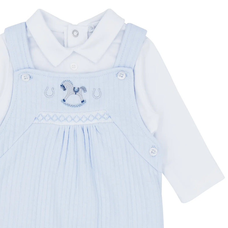 Closer look at the Blues Baby velour dungarees set.