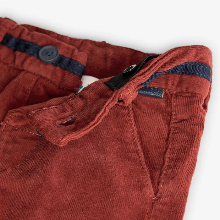 Boboli red trousers with adjustable waistband.