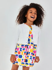 Smiling Girl modelling the Boboli denim jacket.