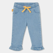 Boboli girl's full length denim leggings. 