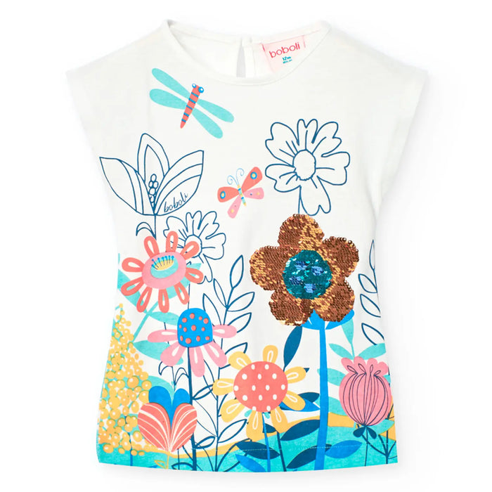 Boboli dress with colourful flower print.