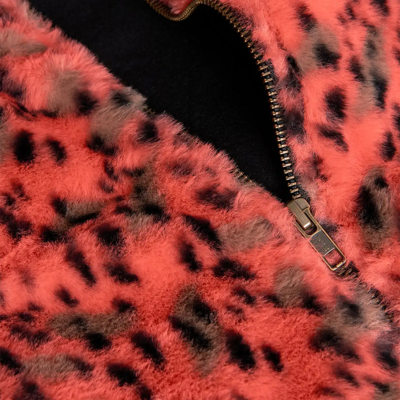 Boboli faux fur jacket with animal print pattern.