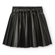 Rear view of the Boboli black faux leather skirt.