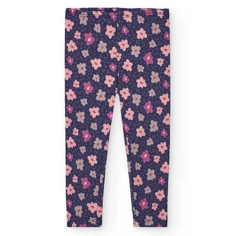 Girl's full length navy leggings.