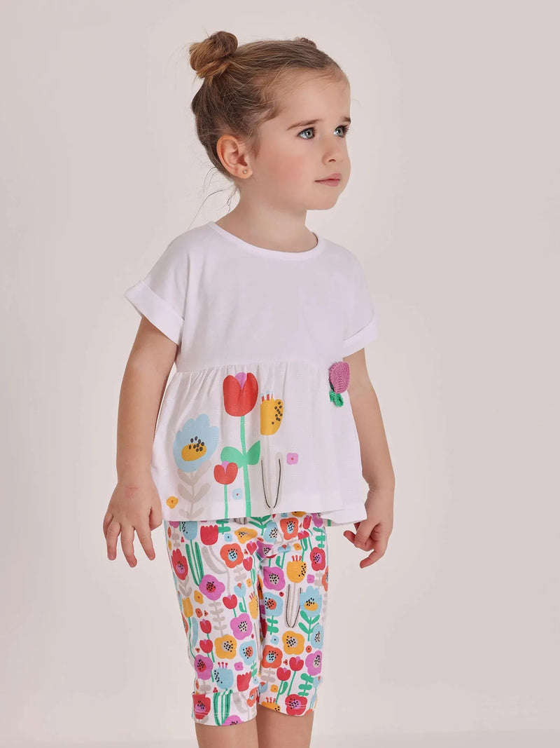 Boboli Floral Print Leggings Set