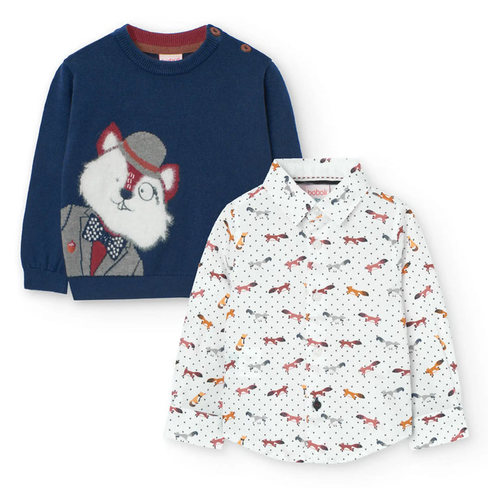 Boboli friendly fox jumper & shirt - 719007.