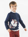 Boy wearing the Boboli friendly fox jumper & shirt.