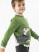 Boy modelling the Boboli puppy jumper.