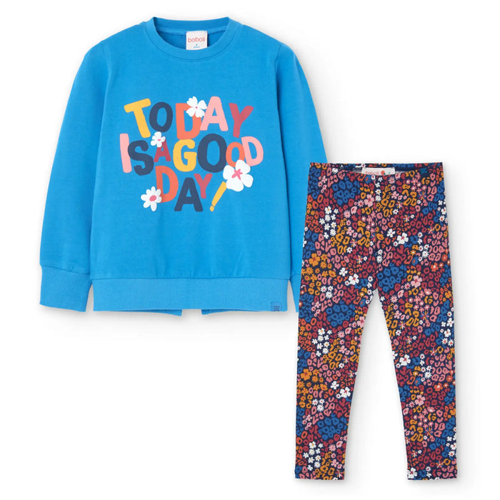 Boboli girl's blue leggings set - 429027.