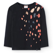 Boboli girl's black long sleeve t-shirt - 422020.
