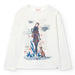 Boboli cream t-shirt with stylish girl print.